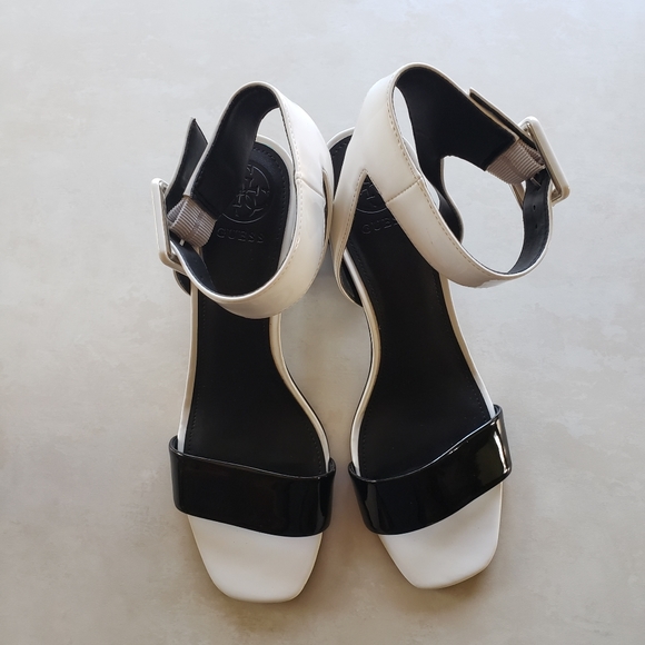 Guess Shoes - Guess | Black & White Patent Leather Sandals 7